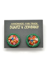Embroidered Flower Studs